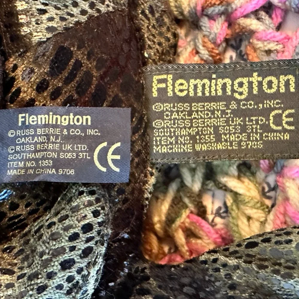 Pair of Russ Berrie Earth Zone Zonies Flemington Bean Bag Frogs with Tags - Picture 5 of 13